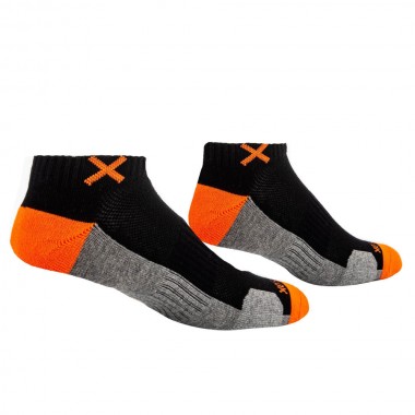 ODD SOX BASIX 3 BLOCK STAPLE ORN BLK HEATHER ANKLE CREW SOCKS