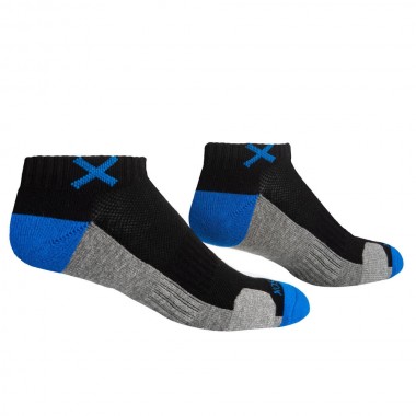 ODD SOX BASIX 3 BLOCK STPL ROYAL BLK HEATHER ANKLE CREW SOCKS