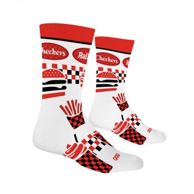COOL SOCKS CHECKERS & RALLYS FOOD CREW SOCKS