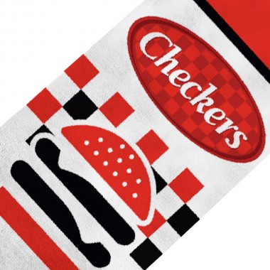 COOL SOCKS CHECKERS & RALLYS FOOD CREW SOCKS