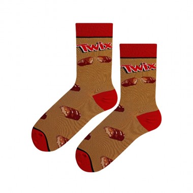 COOL SOCKS X TWIX BREAK BROWN CREW SOCKS