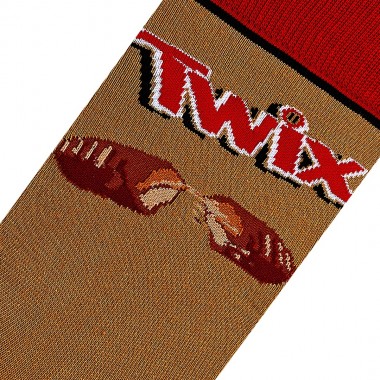 COOL SOCKS X TWIX BREAK BROWN CREW SOCKS