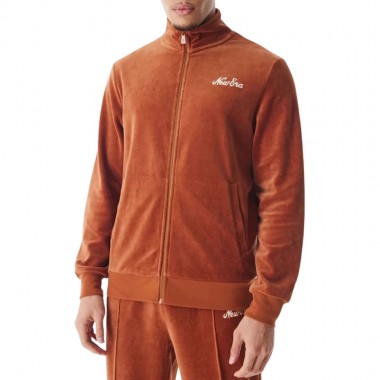 NEW ERA VELOUR TRACK JACKET MED BROWN
