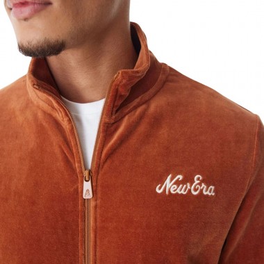 NEW ERA VELOUR TRACK JACKET MED BROWN