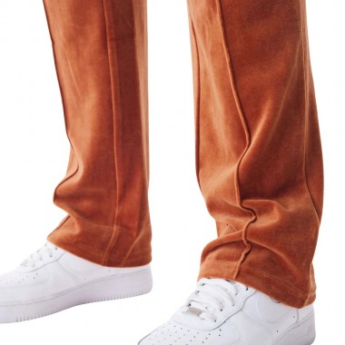 NEW ERA VELOUR TRACK JOGGERS MED BROWN