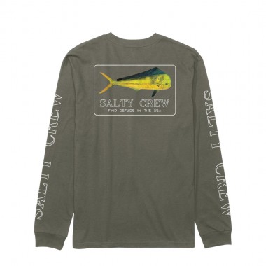 SALTY CREW GOLDEN MAHI PREMIUM LS TEE DUSTY OLIVE