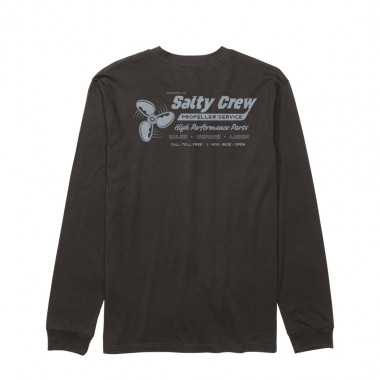 SALTY CREW PROPS LS TEE BLACK