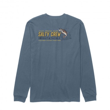 SALTY CREW LIVE BAIT LS TEE SLATE