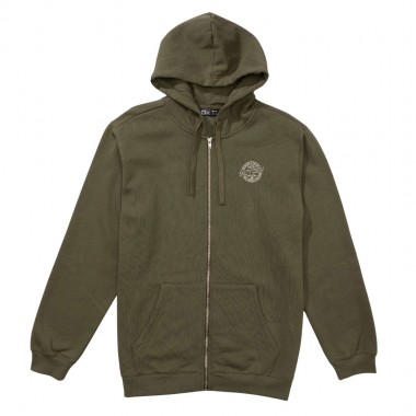 SALTY CREW SKEWED ZIP HOODIE DUSTY OLIVE