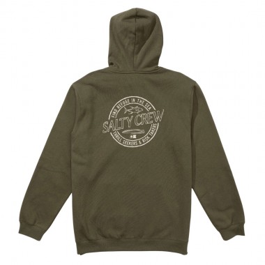 SALTY CREW SKEWED ZIP HOODIE DUSTY OLIVE