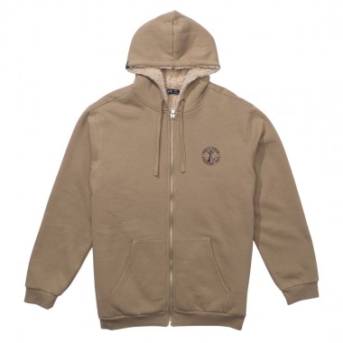 SALTY CREW COASTAL SHERPA ZIP HOODIE KHAKI