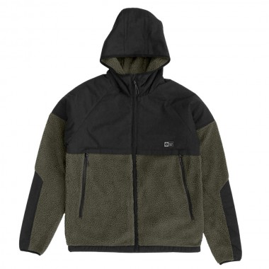 SALTY CREW SHIELD SHERPA ZIP HOODIE DUSTY OLIVE