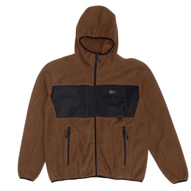 SALTY CREW TUNDRA POLAR FLEECE ZIP HOODIE FRIAR BROWN
