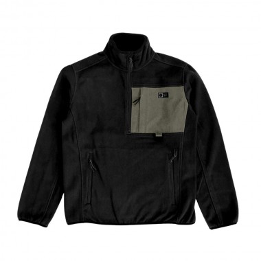 SALTY CREW TUNDRA POLAR FLEECE 1/2 ZIP HOODIE BLACK