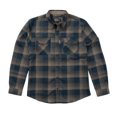 SALTY CREW FATHOM LS TECH FLANNEL SHIRT MIDNIGHT NAVY
