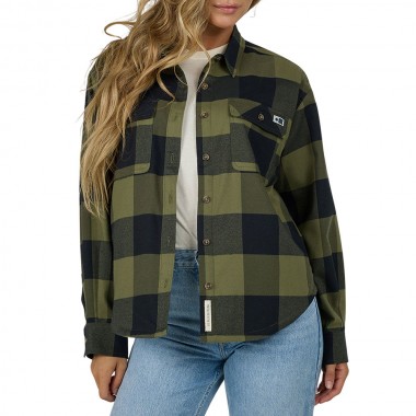 SALTY CREW FATHOM LS W FLANNEL SHIRT OLIVE