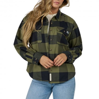 SALTY CREW FATHOM LS W FLANNEL SHIRT OLIVE