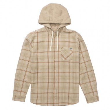 SALTY CREW WHITEWASH HOODED LS FLANNEL SHIRT BIRCH