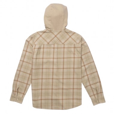 SALTY CREW WHITEWASH HOODED LS FLANNEL SHIRT BIRCH