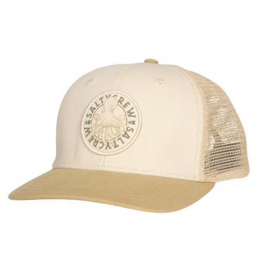 SALTY CREW TENTACLES RETRO TRUCKER CAP BIRCH KHAKI