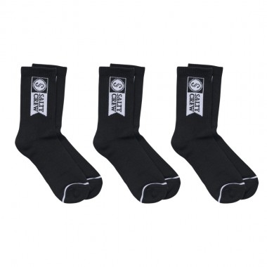 SALTY CREW ALPHA SOCKS 3-PACK BLACK
