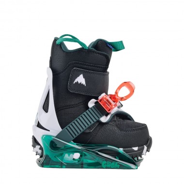 BURTON MINI GROM DISC KIDS SNOWBOARD BINDINGS GREEN/MULTI