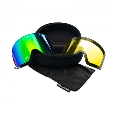HORSEFEATHERS LYNX SNOW GOGGLES BLACK/MIRROR GREEN