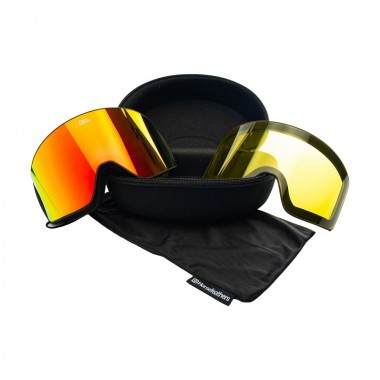 HORSEFEATHERS LYNX SNOW GOGGLES BLACK/MIRROR RED