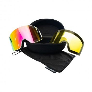HORSEFEATHERS LYNX SNOW GOGGLES WHITE/MIRROR PINK