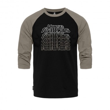 HORSEFEATHERS ROLLIN RAGLAN T-SHIRT BLACK/TAUPE