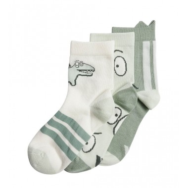 ADIDAS ADIRAPTOR 3PK K CREW SOCKS LINGRN/OWHITE/SILGRN