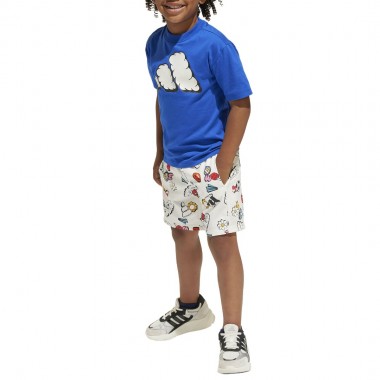 ADIDAS AOP K SHORTS/TEE SET ROYBLU/BLACK