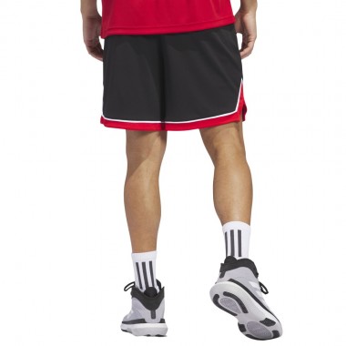 ADIDAS BASKETBALL BADGE OF SPORT 9&quot SHORTS BLACK/REDSLD