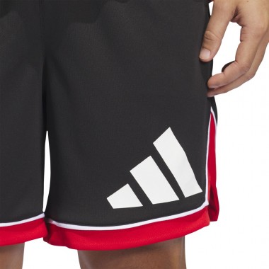 ADIDAS BASKETBALL BADGE OF SPORT 9&quot SHORTS BLACK/REDSLD