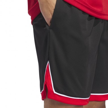ADIDAS BASKETBALL BADGE OF SPORT 9&quot SHORTS BLACK/REDSLD