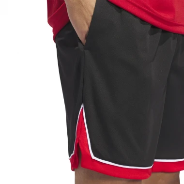 ADIDAS BASKETBALL BADGE OF SPORT 9&quot SHORTS BLACK/REDSLD