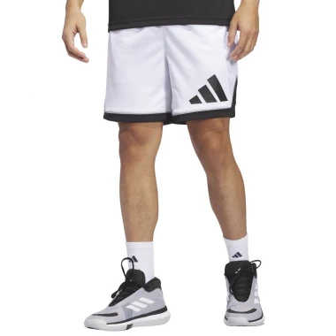 ADIDAS BASKETBALL BADGE OF SPORT 9&quot SHORTS WHITE/BLACK