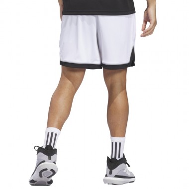 ADIDAS BASKETBALL BADGE OF SPORT 9&quot SHORTS WHITE/BLACK