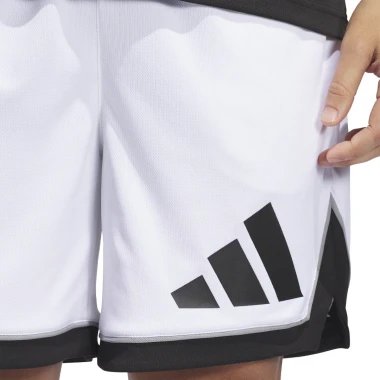 ADIDAS BASKETBALL BADGE OF SPORT 9&quot SHORTS WHITE/BLACK