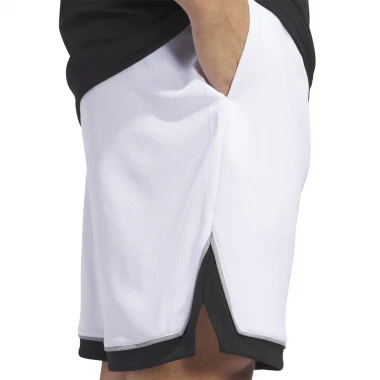 ADIDAS BASKETBALL BADGE OF SPORT 9&quot SHORTS WHITE/BLACK