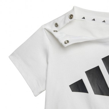 ADIDAS ESSENTIALS BIG LOGO INF SHORTS/TEE SET 160 WHITE/BLACK