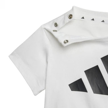 ADIDAS ESSENTIALS BIG LOGO INF SHORTS/TEE SET 160 WHITE/BLACK