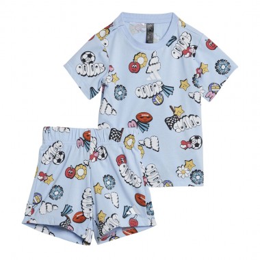 ADIDAS FUN AOP INF SHORTS/TEE SET GLOBLU/MULTCO/WHITE