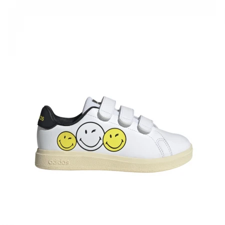 ADIDAS ADVANTAGE SMILEY K SHOES FTWWHT/BYELLO/CBLACK