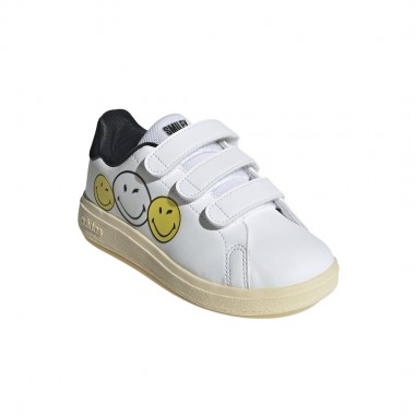 ADIDAS ADVANTAGE SMILEY K SHOES FTWWHT/BYELLO/CBLACK