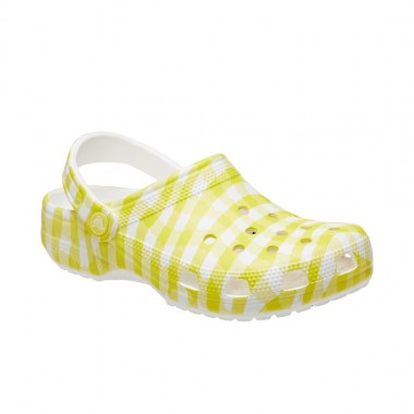CROCS CLASSIC GINGHAM CLOGS DAYLILY