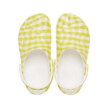 CROCS CLASSIC GINGHAM CLOGS DAYLILY