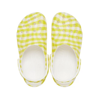 CROCS CLASSIC GINGHAM CLOGS DAYLILY