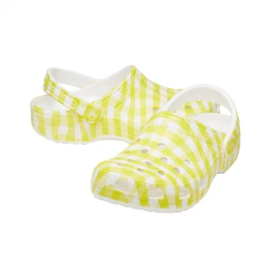 CROCS CLASSIC GINGHAM CLOGS DAYLILY