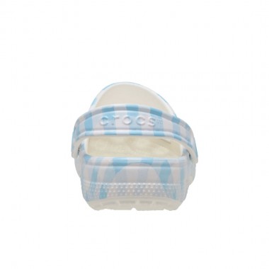 CROCS CLASSIC GINGHAM CLOGS WHITE/BLUE
